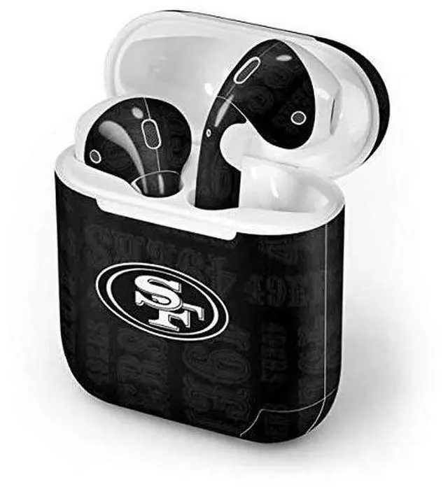 Alt view image 4 of 4 - Decal Audio Skin Compatible with Apple AirPods - Officially Licensed NFL San Franciso 49ers Black & White Design