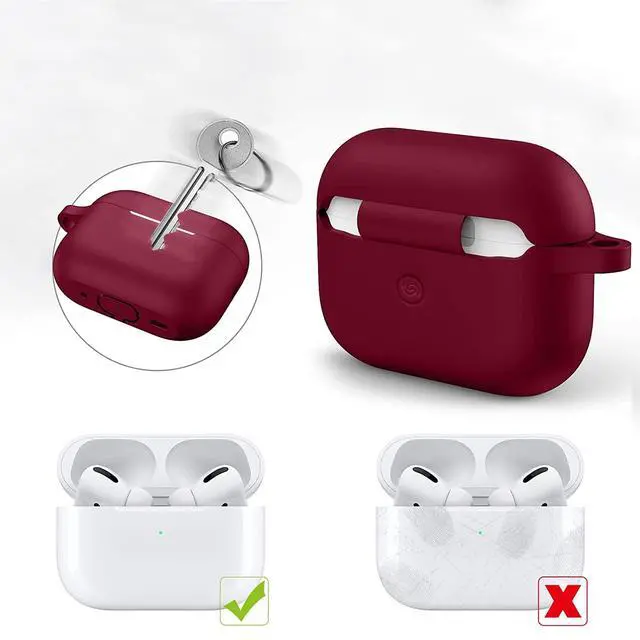 Alt view image 3 of 7 - Sahara - Venture Series Silicone Case for AirPods Pro (2nd Generation), Burgundy, (HP00052)