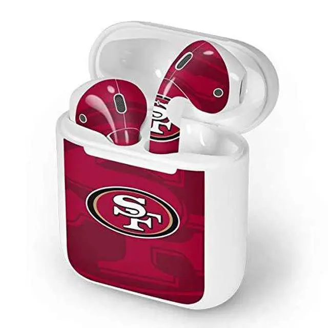 Alt view image 4 of 4 - Decal Audio Skin Compatible with Apple AirPods - Officially Licensed NFL San Francisco 49ers Double Vision Design