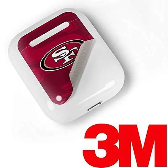 Alt view image 3 of 4 - Decal Audio Skin Compatible with Apple AirPods - Officially Licensed NFL San Francisco 49ers Double Vision Design