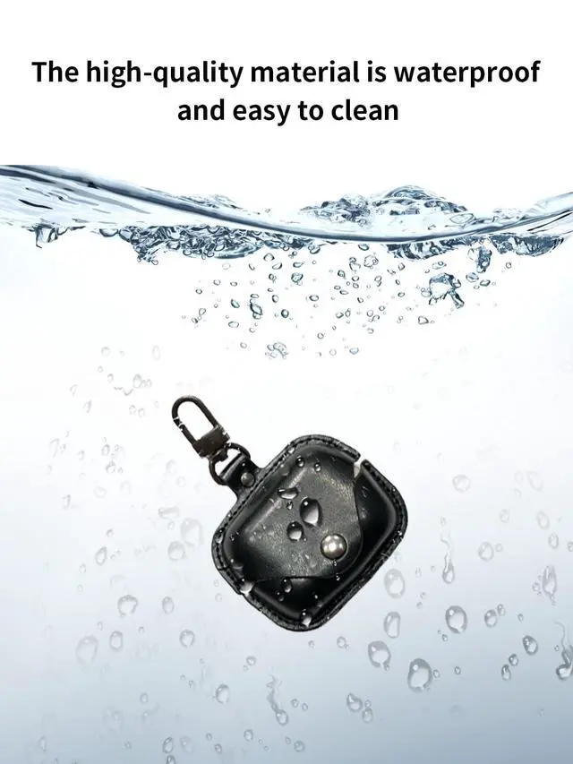 Alt view image 4 of 7 - Compatible with Shokz OpenDots ONE Wireless Earbuds, Leather Shock Resistant Comprehensive Protection Provides a Luxurious Texture,Black