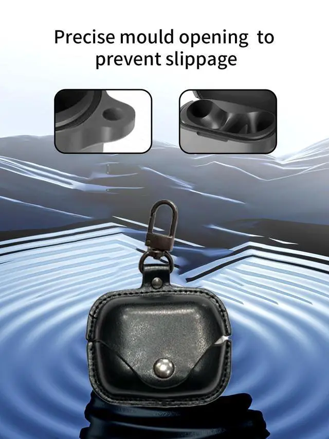 Alt view image 5 of 7 - Compatible with Shokz OpenDots ONE Wireless Earbuds, Leather Shock Resistant Comprehensive Protection Provides a Luxurious Texture,Black