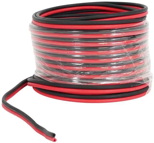 Main image of RED 14G25 OFC 14 Gauge 25 Ft 100% Copper Speaker Wire | Car/Marine/Home Audio, Tinned for Corrosion Resistance, Super-Flex Design, Foot Markers, Polarity Labels, UV Resistant