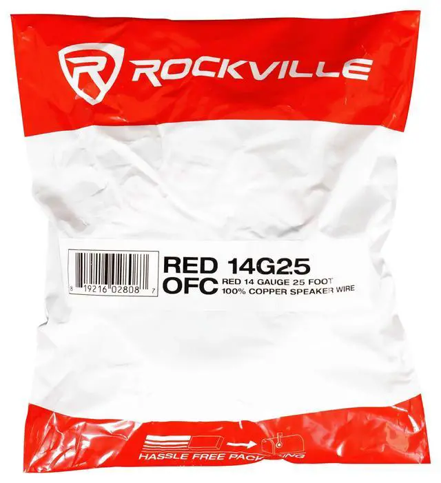 Alt view image 2 of 2 - RED 14G25 OFC 14 Gauge 25 Ft 100% Copper Speaker Wire | Car/Marine/Home Audio, Tinned for Corrosion Resistance, Super-Flex Design, Foot Markers, Polarity Labels, UV Resistant