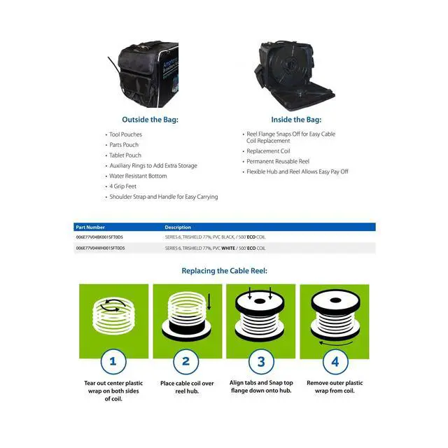 Alt view image 4 of 5 - Kit of Amphenols Innovative and Sustainable Tech Service Bag 500 feet of Black Drop Cable