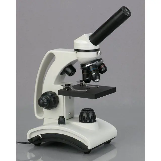 Alt view image 2 of 7 - M160C-2L-PB10 Cordless Compound Monocular Microscope, WF10x | 40X-1000X Magnification Range Compound Biological Microscope Cordless Battery Powered Built-In LED Illumination