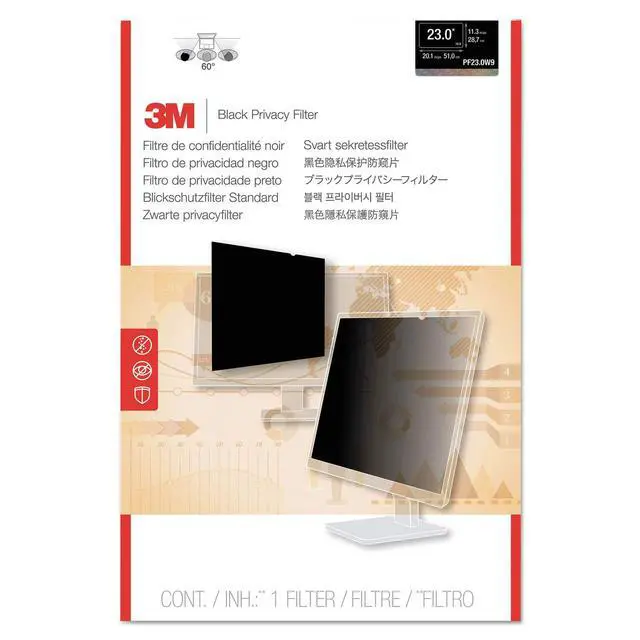 Alt view image 2 of 3 - Privacy Filters for 23.0 Inch Widescreen Monitor, 16:9 Aspect Ratio | Reversible Gloss/Matte, Reduces Blue Light, Screen Protection, (PF230W9B)