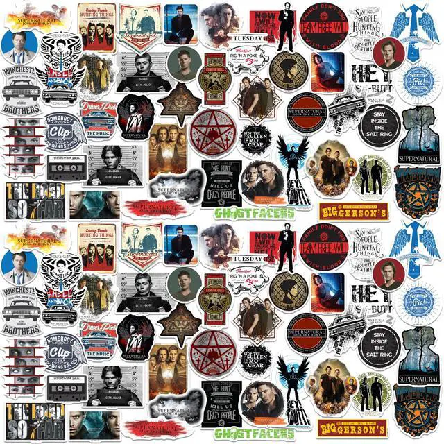 Main image of Supernatural Set 1 100 Vinyl Stickers Waterproof Die-Cut Decals Laptop Car