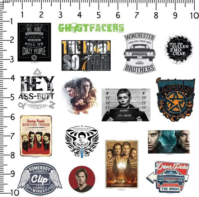 Alt view image 2 of 6 - Supernatural Set 1 100 Vinyl Stickers Waterproof Die-Cut Decals Laptop Car