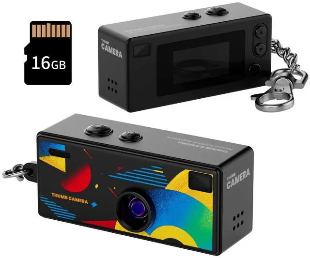Main image of Mini Keychain Digital Camera, 1080P HD Video Recorder, Mirco Thumb Camera, Digicam,Video Recording,Bag Charm for Vlog Kids Adult Students (Black)