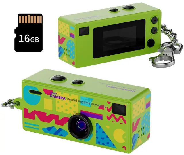 Main image of Mini Keychain Digital Camera, 1080P HD Video Recorder, Mirco Thumb Camera, Digicam,Video Recording,Bag Charm for Vlog Kids Adult Students (Green)