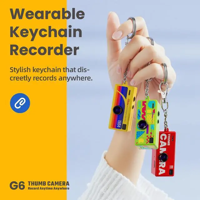 Alt view image 5 of 7 - Mini Keychain Digital Camera, 1080P HD Video Recorder, Mirco Thumb Camera, Digicam,Video Recording,Bag Charm for Vlog Kids Adult Students (Green)