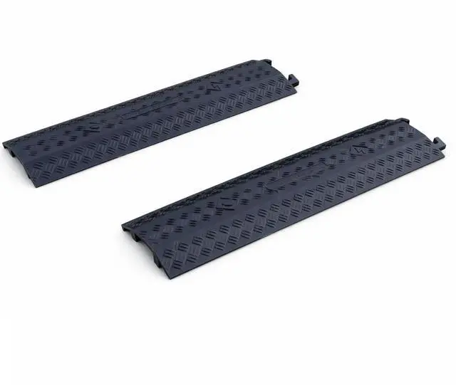 Main image of VIIBLE 2-Pack Black Large Drop Over Cable Ramp, 2000 lbs Capacity, Heavy Duty Protector for Hoses & Cords, Safe for High Traffic, Indoor/Outdoor Cord Concealer