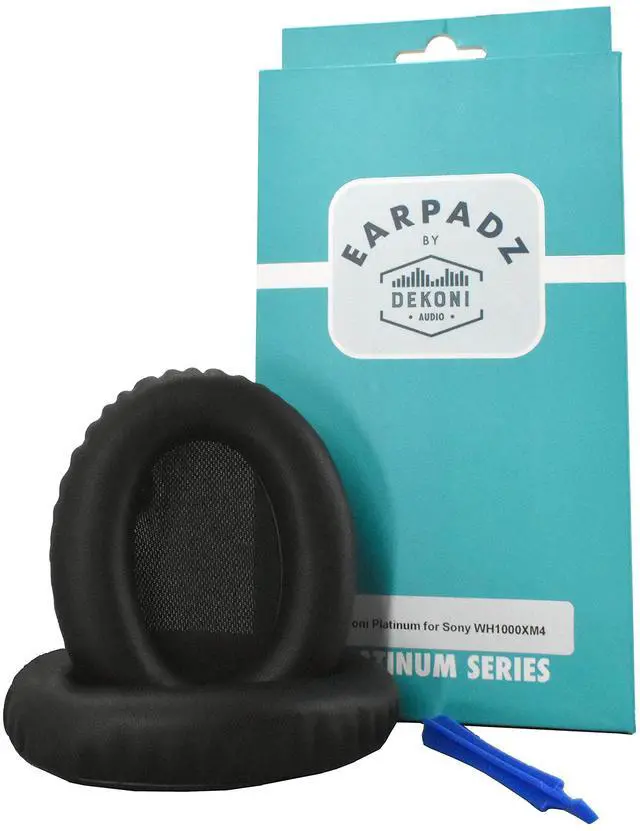 Main image of Choice Suede & Leather Replacement Ear Pads for Sony WH-1000XM4 Headphones | Premium Memory Foam Cushions in Black and Grey | Upgrade Comfort and Sound Isolation
