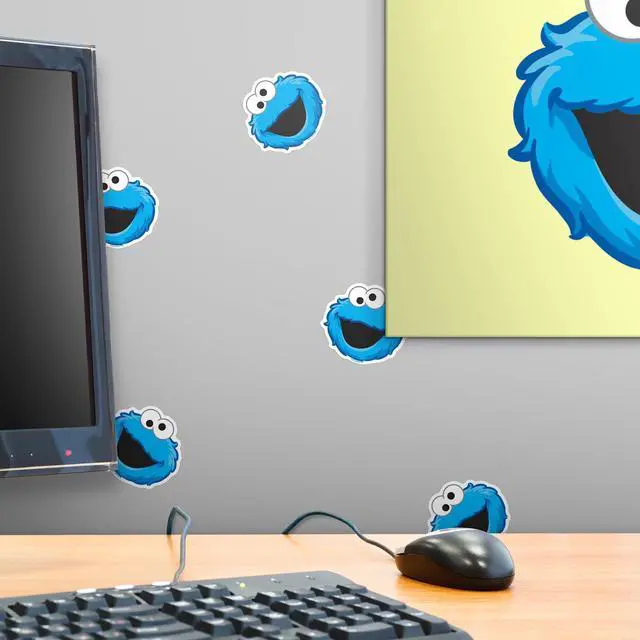 Alt view image 6 of 6 - Sesame Street Cookie Monster Face 150 Vinyl Stickers Waterproof Die-Cut Car