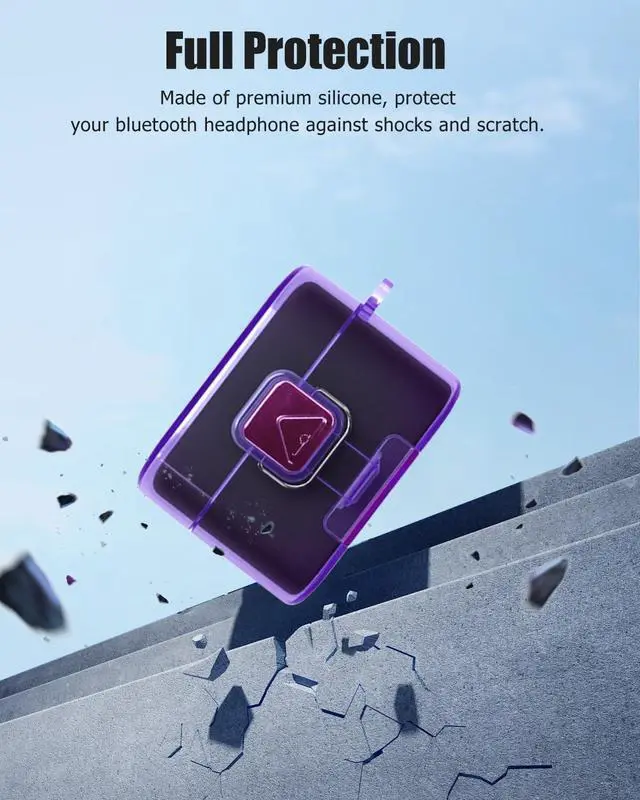 Alt view image 4 of 6 - for Sony WF-1000XM6 Clear Case Cover, Ultra Soft TPU Protective Cover with Keychain & Lanyard and Cleaner Kit,All-Round Protection,Reduced Yellowing, Clear Purple