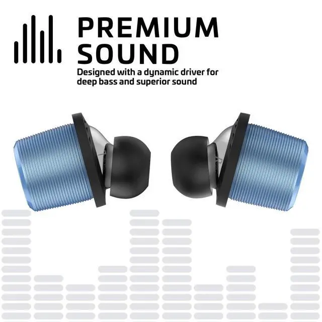 Alt view image 2 of 3 - Ascent Micro True Wireless Earbud Headphones: 17+ Hours, Bluetooth 5, Small Headphones & Charging Case Deep Bass Mic Quick Pairing & Noise Reduction for Android Samsung & iPhone (Slate Gray)