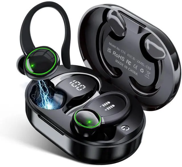 Main image of for Google Pixel 7 Wireless Earbuds Bluetooth Headphones 48hrs Play Back Sport Earphones with LED Display Over-Ear Buds with Earhooks Built-in Mic - Black