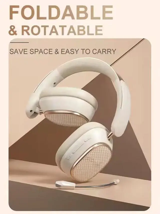 Alt view image 2 of 7 - Hi-Fi Stereo Wireless Headphone Active Noise Cancellation Bluetooth 5.3 Headset with Detachable Microphone Ultra Comfortable and Full Ear Coverage Lightweight Foldable Earphone