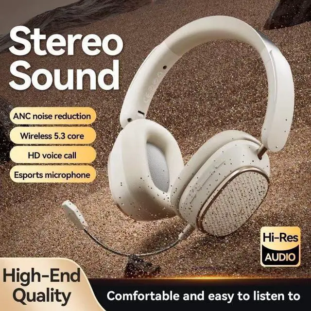 Alt view image 5 of 7 - Hi-Fi Stereo Wireless Headphone Active Noise Cancellation Bluetooth 5.3 Headset with Detachable Microphone Ultra Comfortable and Full Ear Coverage Lightweight Foldable Earphone
