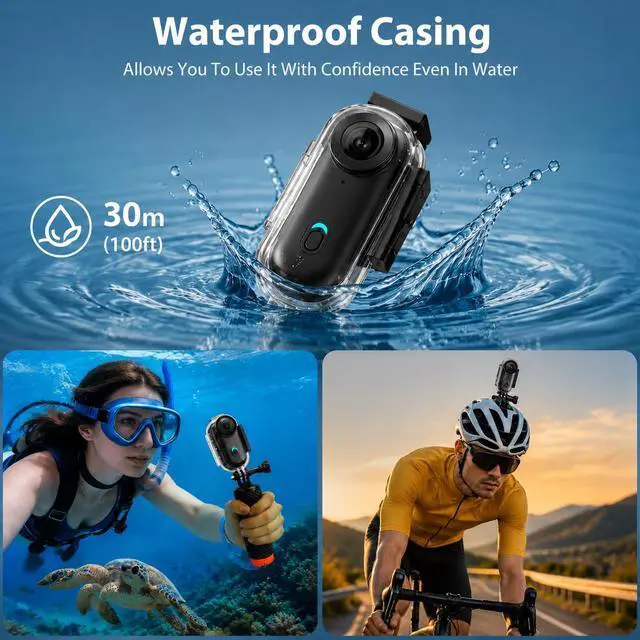 Alt view image 2 of 7 - 1080P Mini Body Camera, Wearable Clip-On POV Camera WiFi App | 150° Wide Angle, WiFi App Live View, Waterproof Case 100ft, Magnetic Lanyard, Rotating Clip, USB Cable, Card Reader Pack
