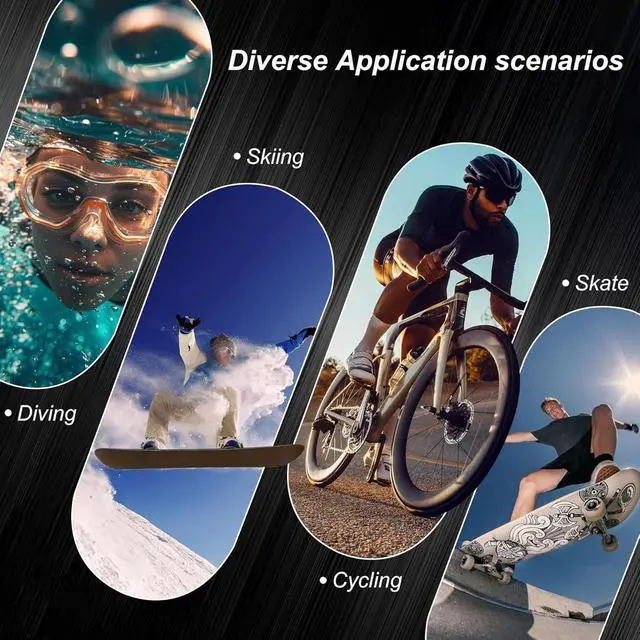 Alt view image 7 of 7 - 4K Motorcycle Camera 64GB, Mini POV Cam with EIS Anti-Shake Video | 150° Wide Angle, WiFi App Live View, Waterproof Case 100ft, Magnetic Clip-On