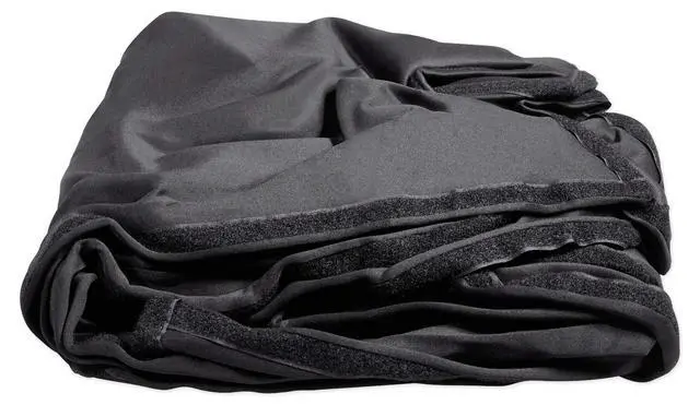 Alt view image 4 of 5 - RSCFAB Black Scrim for DJ Facade, fits 27.5" W x 47.2" H | Includes 4 Scrims, Fire Retardant, 3M Velcro, Stretch Fabric, Removable and Washable, Wrinkle-Free, Fits Pyle and ADJ Facades