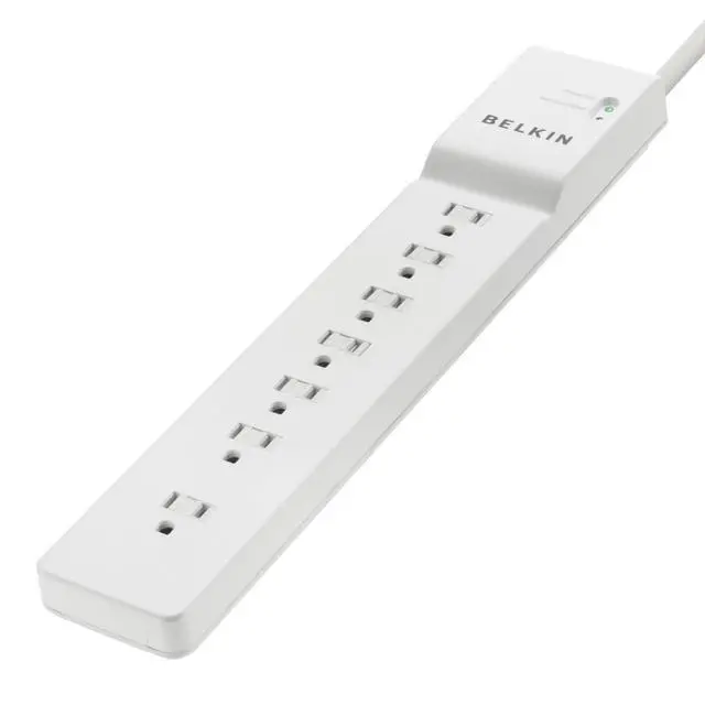 Alt view image 2 of 7 - 7-Outlet Commercial Power Strip Surge Protector with 6ft Power Cord, 2160 Joules