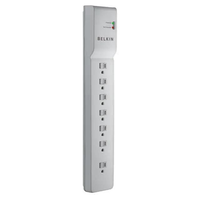 Alt view image 4 of 7 - 7-Outlet Commercial Power Strip Surge Protector with 6ft Power Cord, 2160 Joules