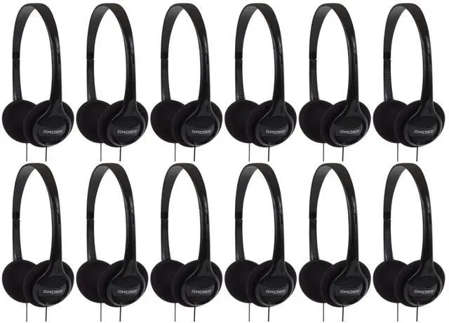 Main image of Portable Stereo On-Ear Headphones with 4-Foot Cord and 3.5mm Plug, 12 Pack (KPH7-12)