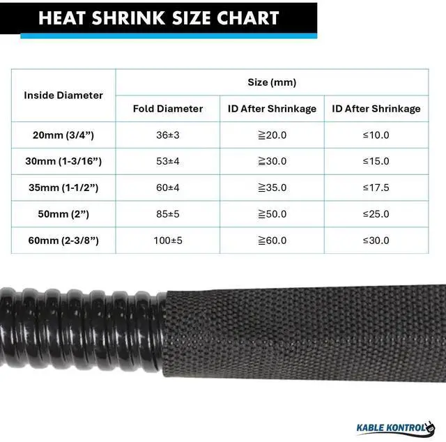 Alt view image 4 of 7 - Fabric Heat Shrink Braided Sleeving 2-3/8 Inch - 25' Ft Long, PET & Polyolefin Heavy Duty Cable Sleeving Sheath - 2:1 Industrial Wiring Harness for Electrical Wire Insulation - Black