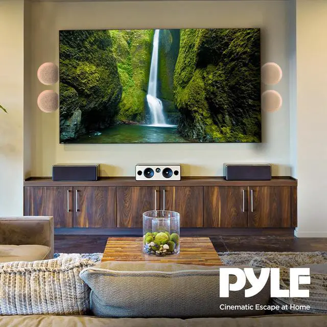 Alt view image 4 of 7 - 3 Pair Speakers, 200W 6.5" Flush Mount in Wall/in Ceiling Speakers with Spring-Loaded Terminals, PDIC Series, Tan