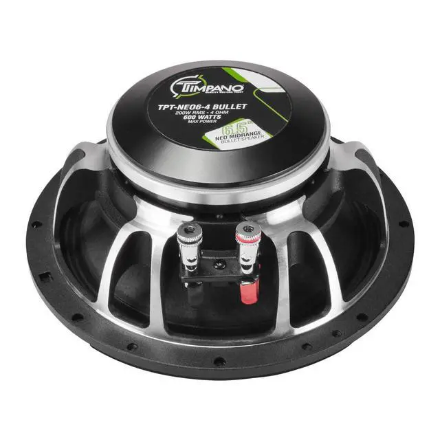 Alt view image 6 of 7 - 6.5" Neodymium Midrange TPT-NEO6-4 Bullet 600 Watts, 4 Ohm, Shallow Mount PRO Audio Mid Range Loudspeaker (Single) High Output Premium Car Speaker