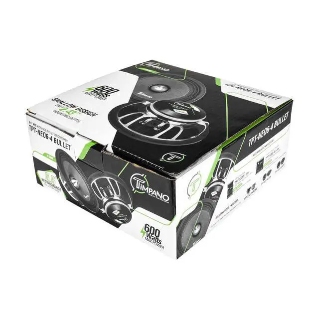 Alt view image 7 of 7 - 6.5" Neodymium Midrange TPT-NEO6-4 Bullet 600 Watts, 4 Ohm, Shallow Mount PRO Audio Mid Range Loudspeaker (Single) High Output Premium Car Speaker