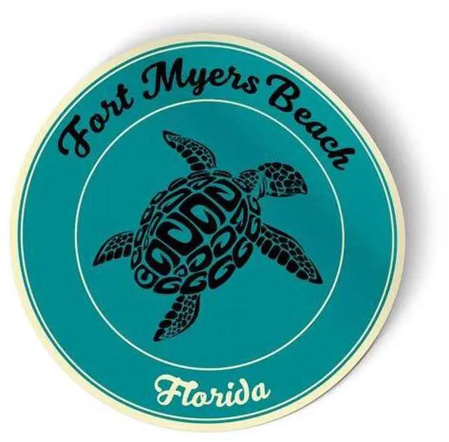 Main image of Fort Myers Beach Florida - Vinyl Sticker - Large Size, 11 in