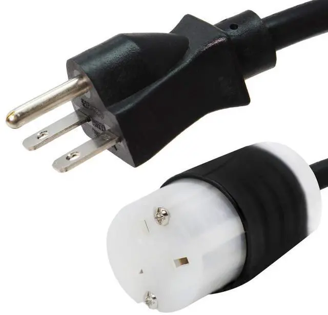 Main image of NEMA 6-15P to 6-20R Plug Adapter - 1 Foot, 15A/250V, 14 AWG - IBX-5857-01