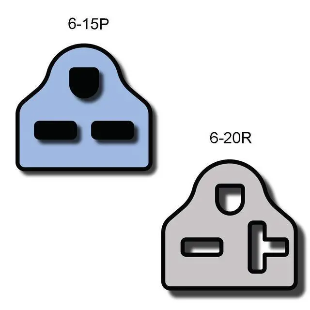 Alt view image 2 of 2 - NEMA 6-15P to 6-20R Plug Adapter - 1 Foot, 15A/250V, 14 AWG - IBX-5857-01