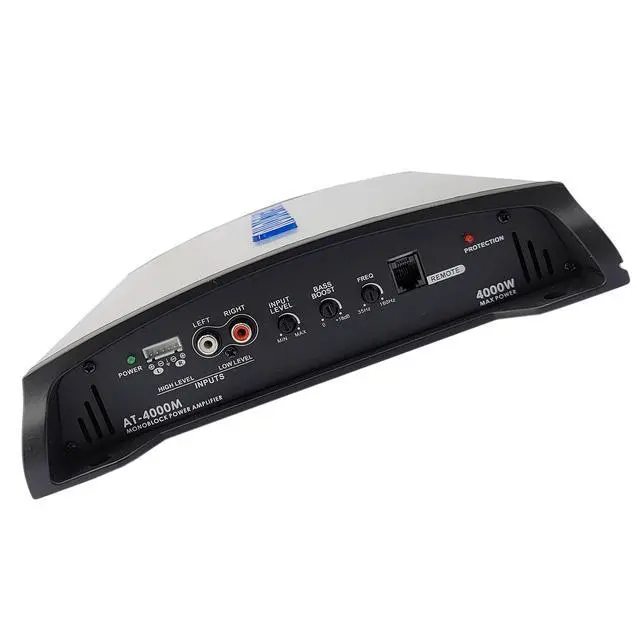 Alt view image 4 of 7 - AT4000M 1 Channel Monoblock Car Amplifier - 4000 Watts, 2 Ohm Stable, LED Indicator, Bass Knob Included, Mosfet Power Supply, Great for Subwoofers