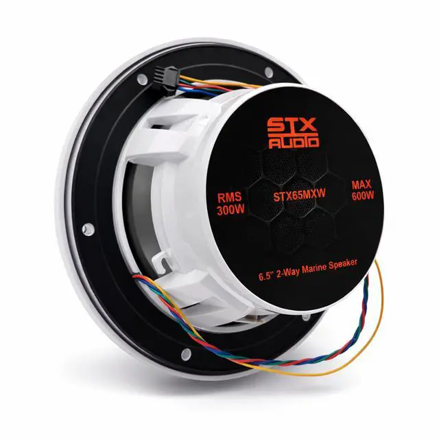 Alt view image 5 of 6 - STX65MXW - 6.5" Marine Coaxial Speakers, 600W Max Power, RGB LED Lighting, Waterproof - Ideal for Boats, UTVs, and ATVs