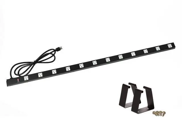 Main image of 12 Outlets 4 Feet Body Heavy Duty Metal Surge Protector Power Strip (12 outlets 15 feet Power Cord 4 feet Body)