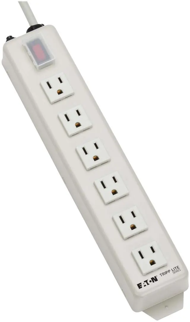 Main image of Eaton Series 6 Outlet Heavy Duty Power Strip, Metal, Under Desk & Wall Mount Option, 15ft Extension Cord, On/Off Switch Cover, Industrial Garage Shop Work Bench Applications (TLM615NC)