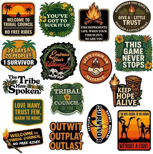 Alt view image 4 of 6 - Survivor Iconic Quotes 200 Vinyl Stickers Waterproof Die-Cut Decals Laptop