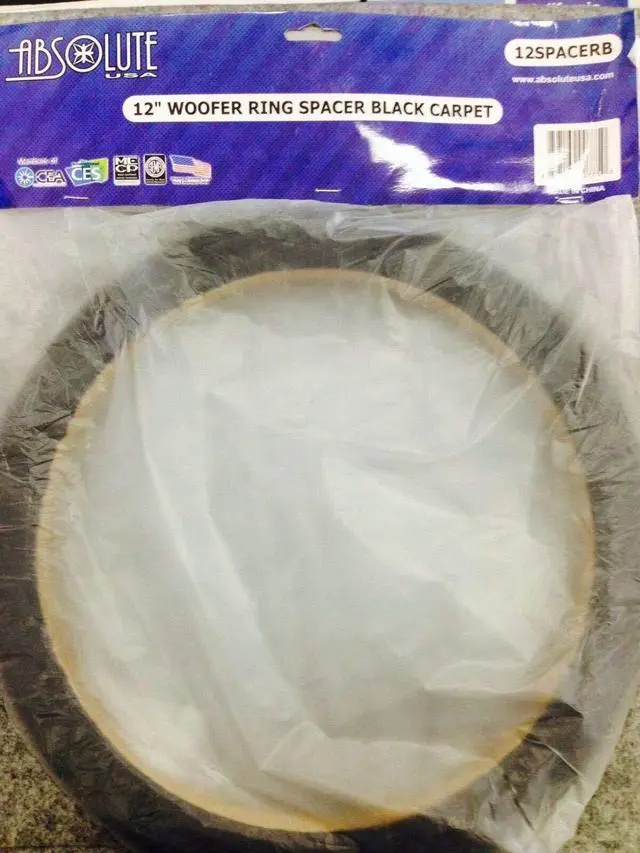 Alt view image 3 of 3 - MR DJ 12" Woofer Subwoofer Ring Spacer with Black Carpet