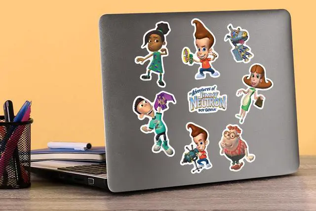 Alt view image 5 of 6 - The Adventures of Jimmy Neutron: Boy Genius 200 Vinyl Stickers Waterproof