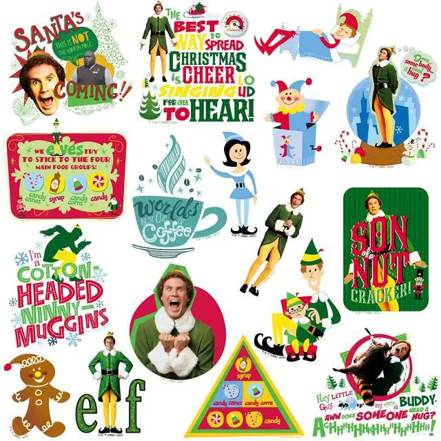 Alt view image 3 of 6 - Buddy the Elf 200 Vinyl Stickers Waterproof Die-Cut Decals Laptop Scrapbook