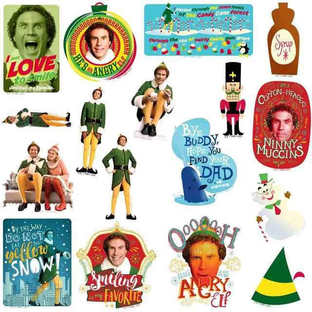 Alt view image 4 of 6 - Buddy the Elf 200 Vinyl Stickers Waterproof Die-Cut Decals Laptop Scrapbook