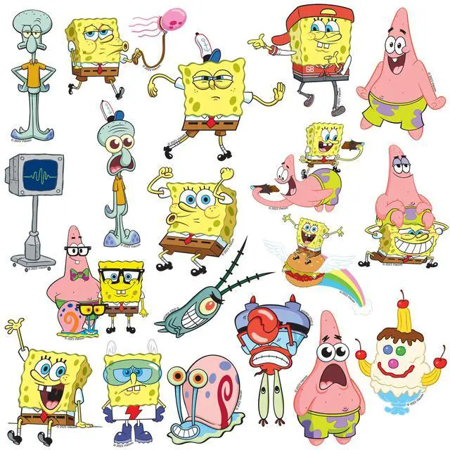 Alt view image 3 of 6 - Spongebob Squarepants 150 Vinyl Stickers Waterproof Die-Cut Decals Laptop