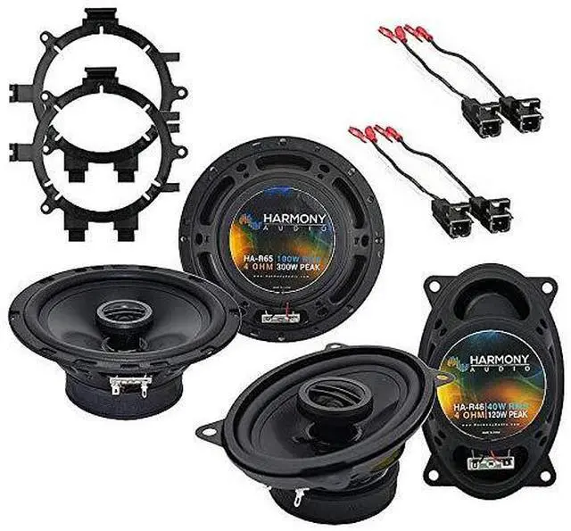Main image of Fits GMC Sierra 1999-2006 Speakers with Harness 5.25" 4x6 | Rhythm Series R5 R46 dash replacement package, 5.25 inch truck upgrade set, 225W and 120W rated, plug-in connectors