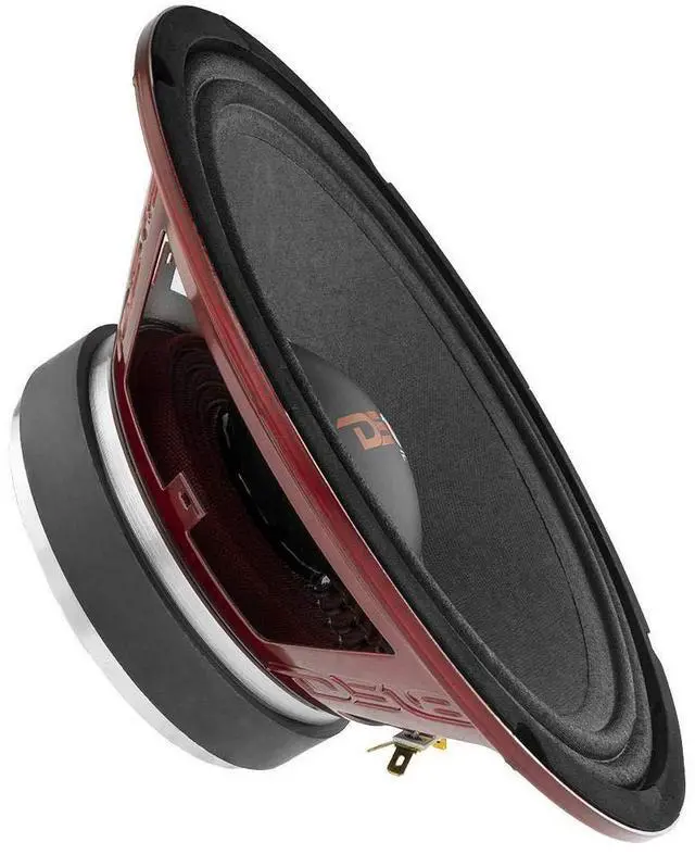 Main image of PRO-X10.4M Loudspeaker - 10", Midrange, Red Steel Basket, 600W Max, 300W RMS, 4 Ohms - Premium Quality Audio Door Speakers for Car or Truck Stereo Sound System (1 Speaker), Black