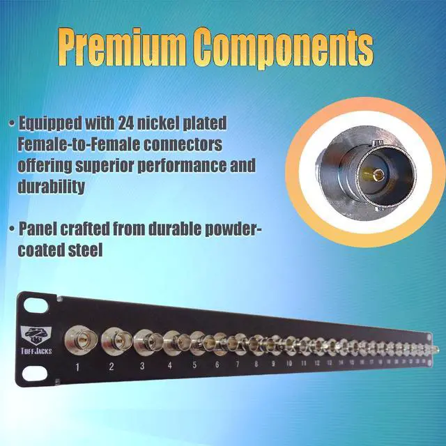 Alt view image 3 of 7 - 24 Port Rackmount BNC 75 Ohm Patch Panel By